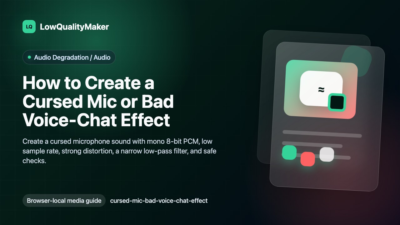 How to Create a Cursed Mic or Bad Voice-Chat Effect cover illustration