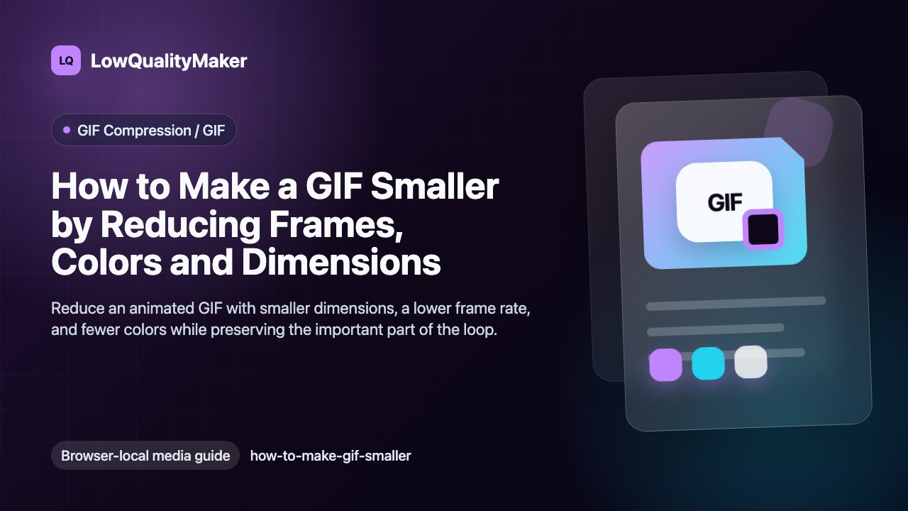 How to Make a GIF Smaller by Reducing Frames, Colors and Dimensions cover illustration