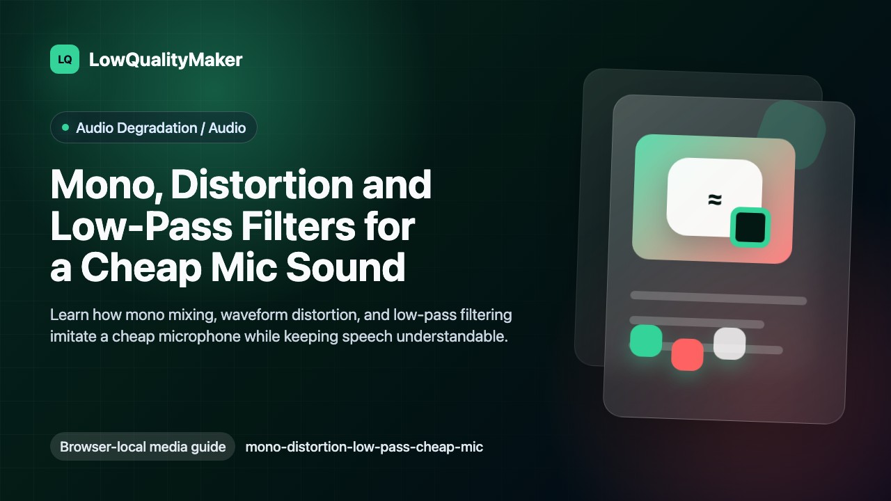Mono, Distortion and Low-Pass Filters for a Cheap Mic Sound cover illustration