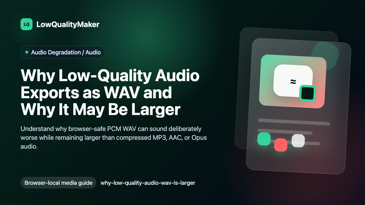 Why Low-Quality Audio Exports as WAV and Why It May Be Larger cover illustration